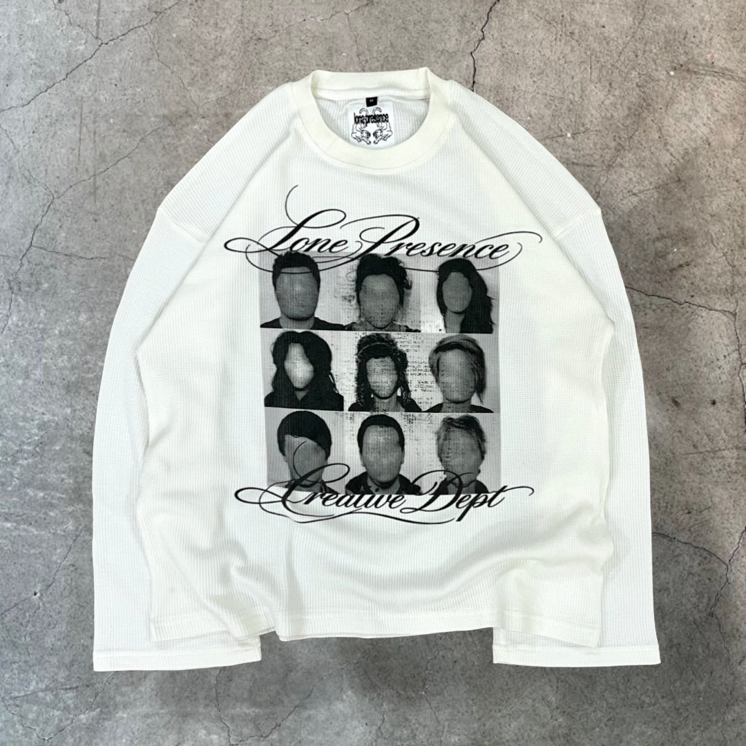 ‘lone faces’ waffle tee